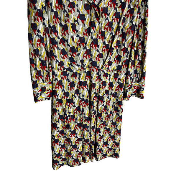 Balenciaga Paris Short Dress Size 36 Multicolor Abstract Print Long Sleeve - Picture 3 of 9